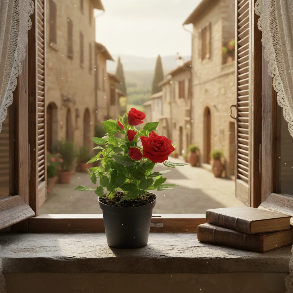 Rose (Red) Plant in pot
