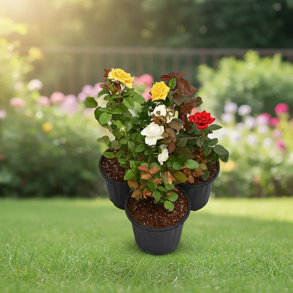 Set of 3 Love Rose Plants in pot Pack