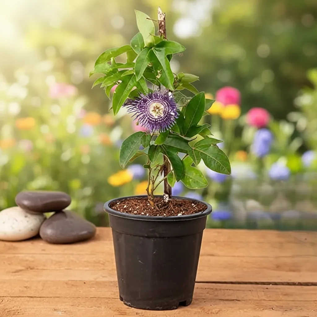 Krishna Kamal, Passion flower (Purple) Plant in 6 inch Pot